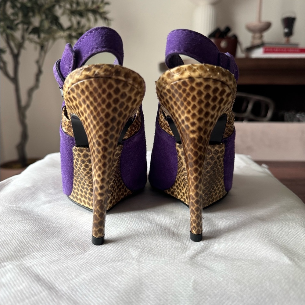 Bottega Veneta Suede Python Sandals - image 4